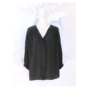 Jeunesse Francoise Polka Dot Top M Black Silk